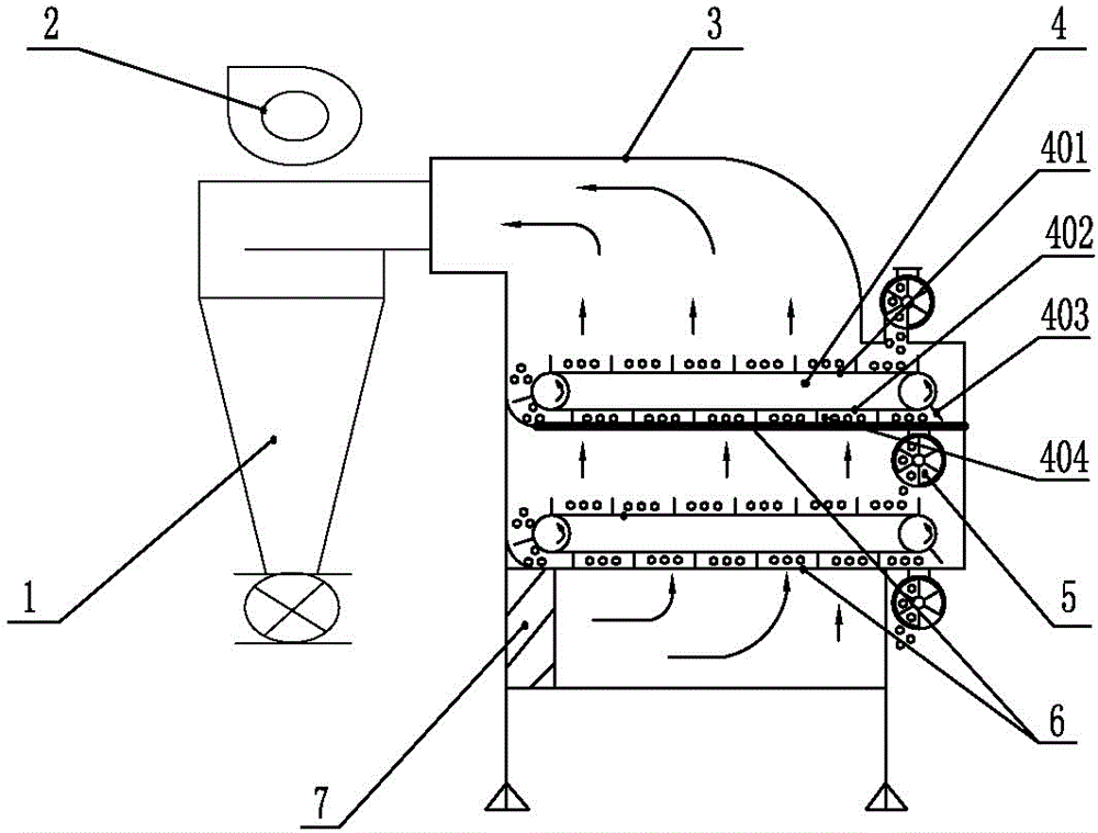 Belt type fluidized drying machine