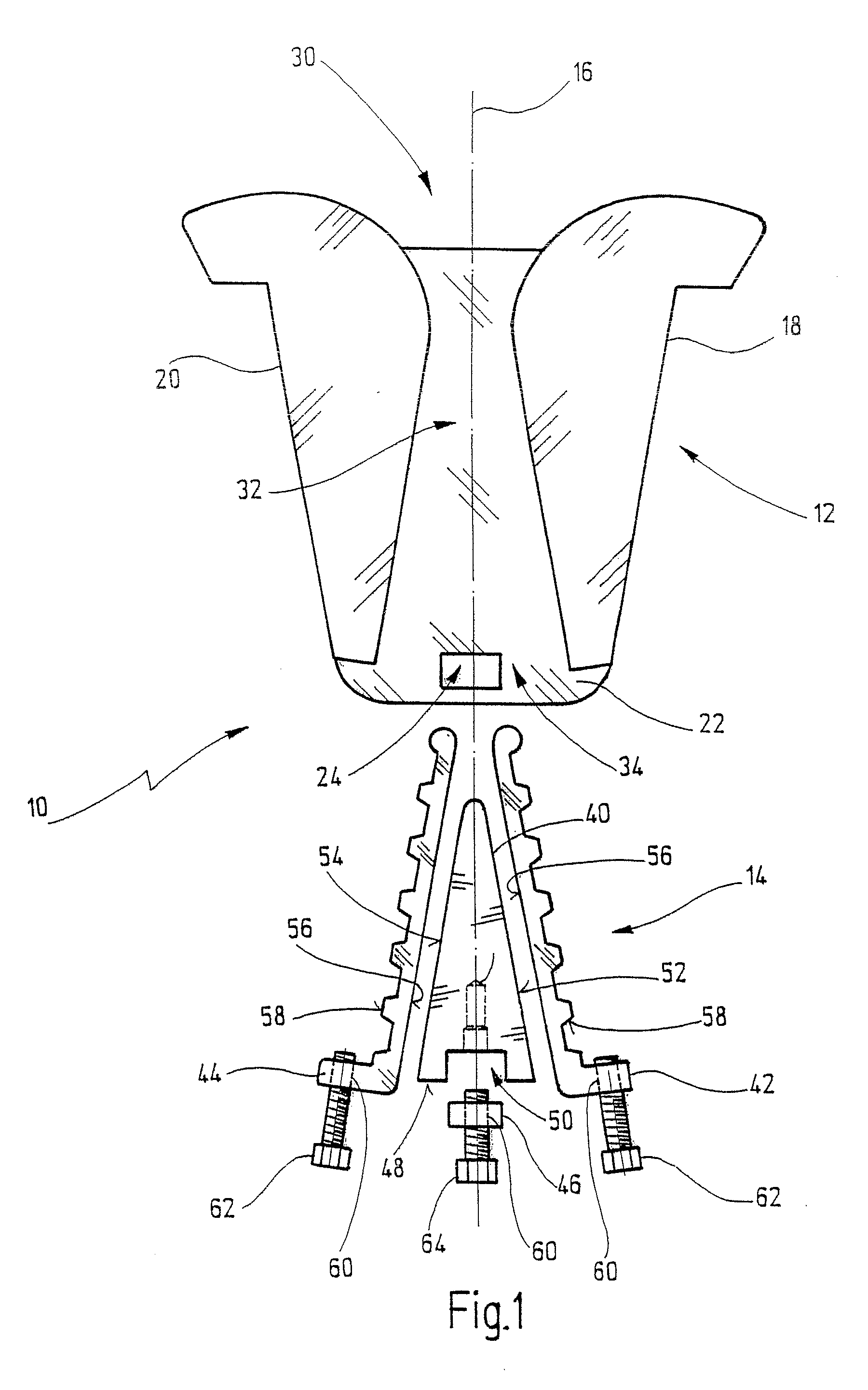 Connecting unit for loose ends of a traction device