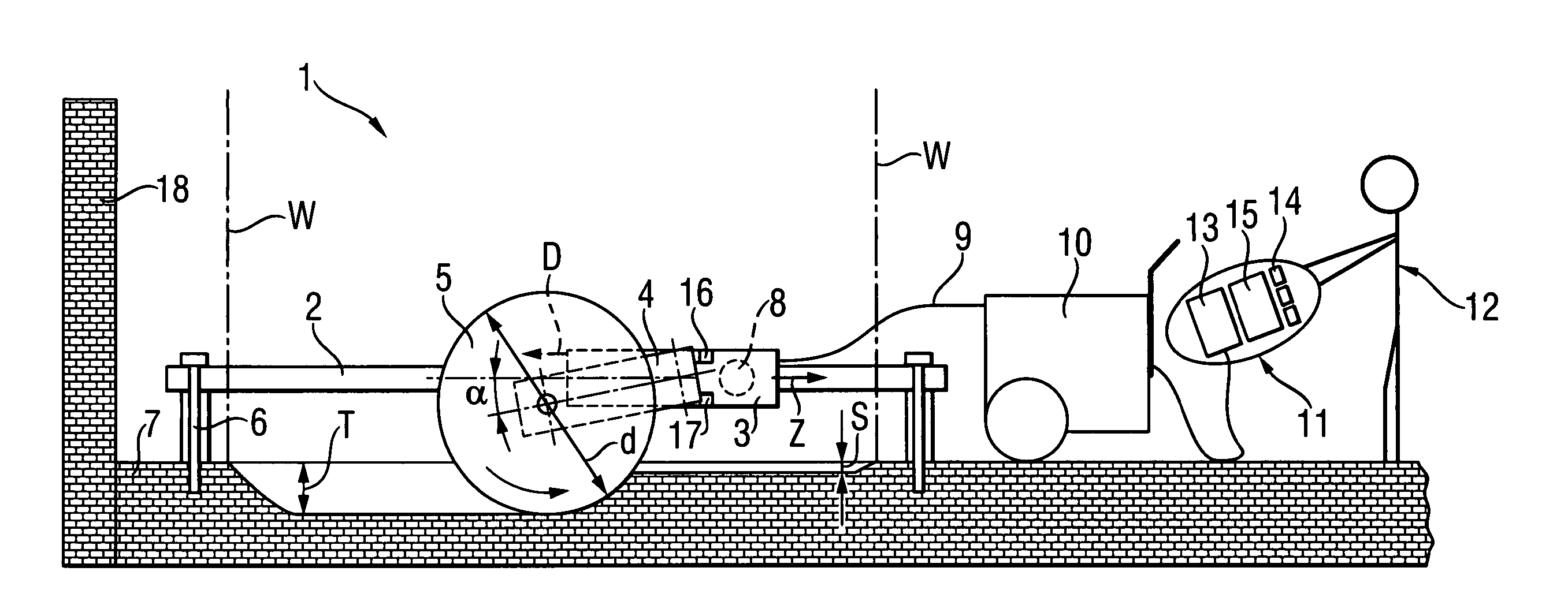 Controlled wall saw and method for controlling the wall saw