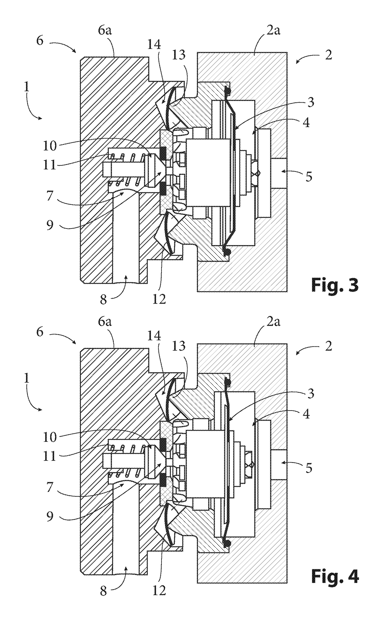 Device for automatic inflation-deflation of a containment capacity for a pressurized gaseous fluid