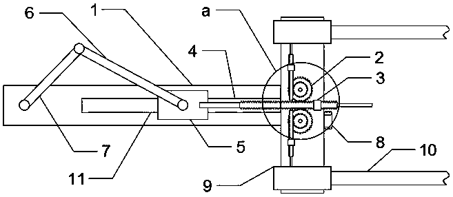 High-speed rice transplanter line spacing adjusting mechanism with function of adjusting line spacing