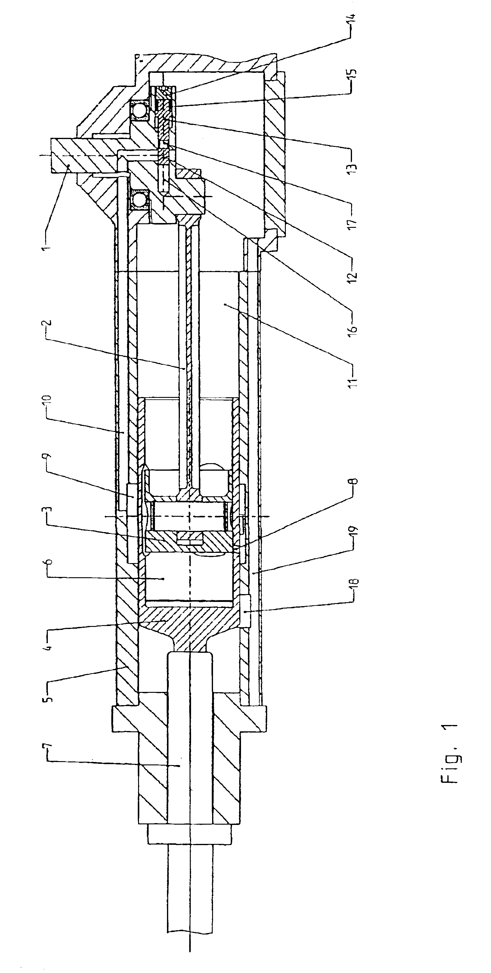 Pneumatic percussive tool with a movement frequency controlled idling position