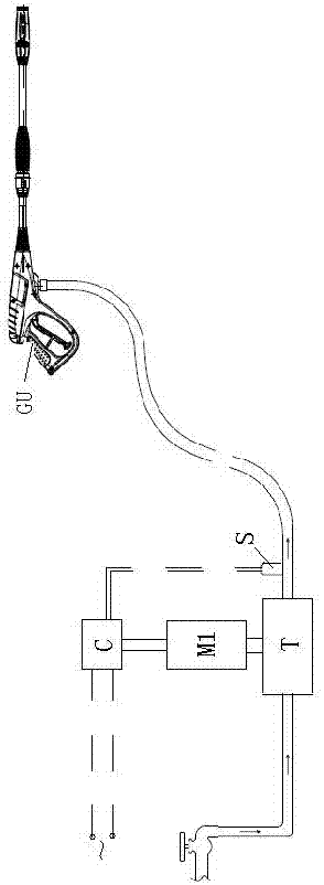 A high pressure washer