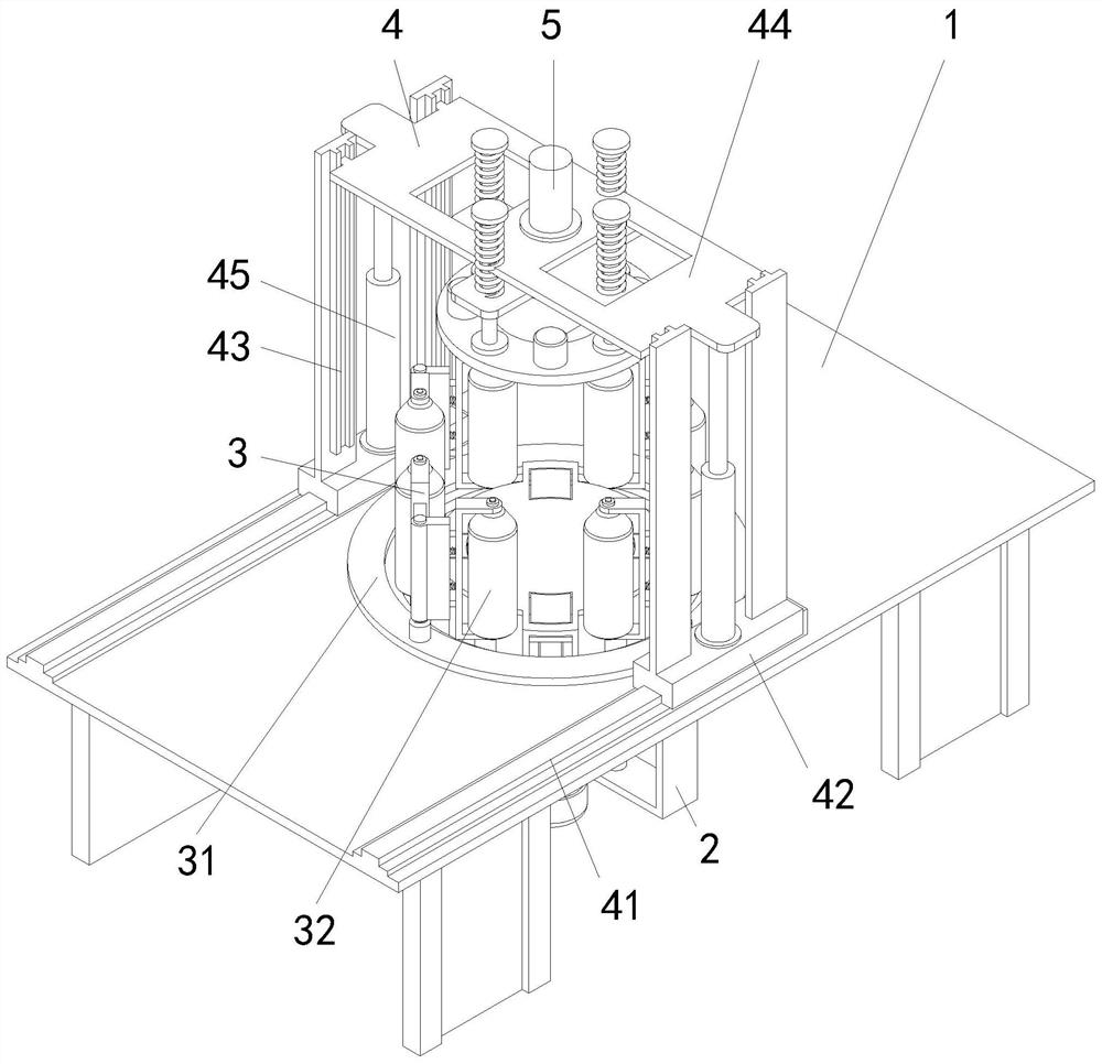 A pretensioning device for stamping and lamination processing of electric motor stator