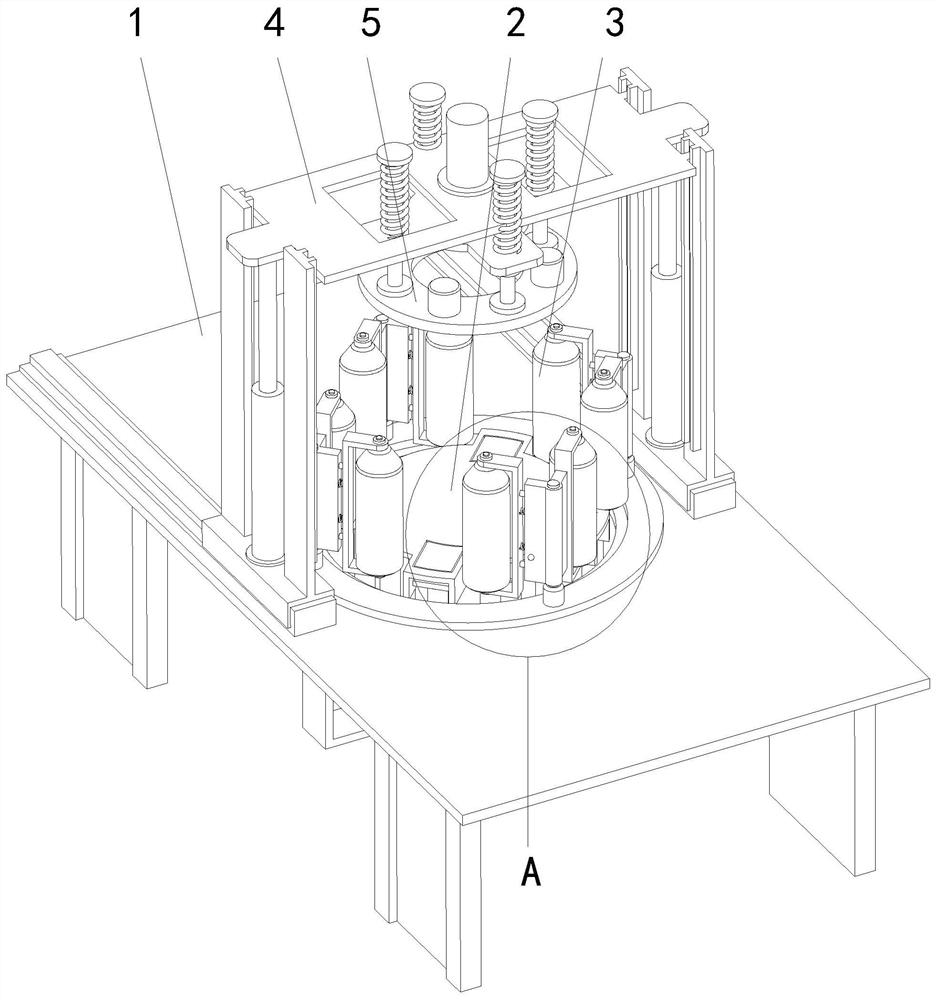 A pretensioning device for stamping and lamination processing of electric motor stator