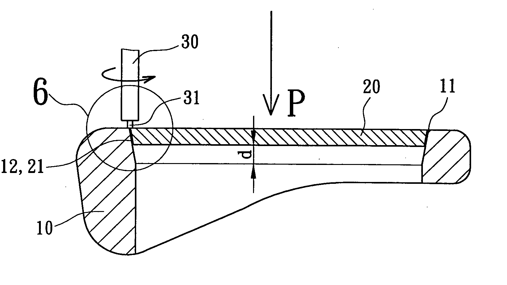 Friction welding structure for striking plate of golf club head and method therefor