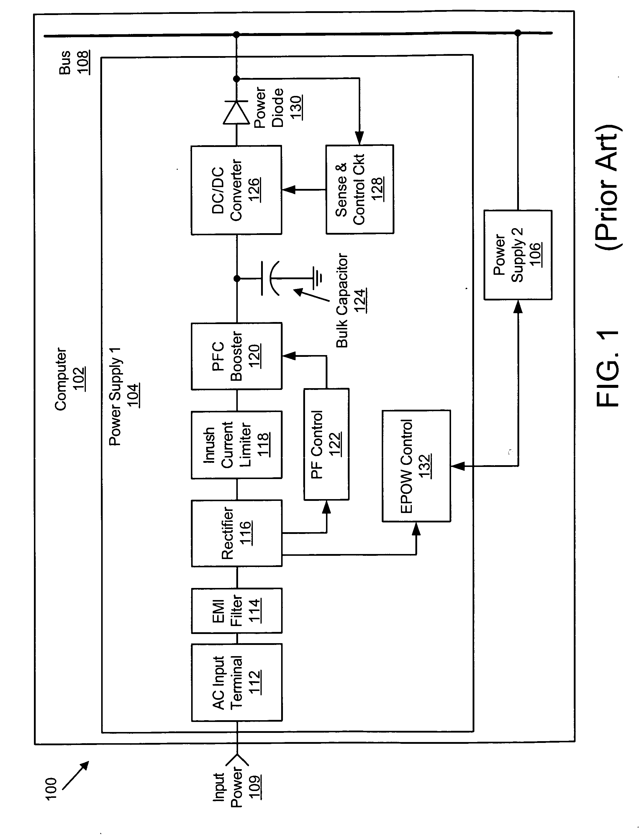 Apparatus, system, and method for maximizing power system holdup time during loss of input power