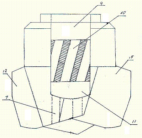 Sapphire inner-spiral pulse type spiral-complex comprehensive-drilling bit with mud diversion trench