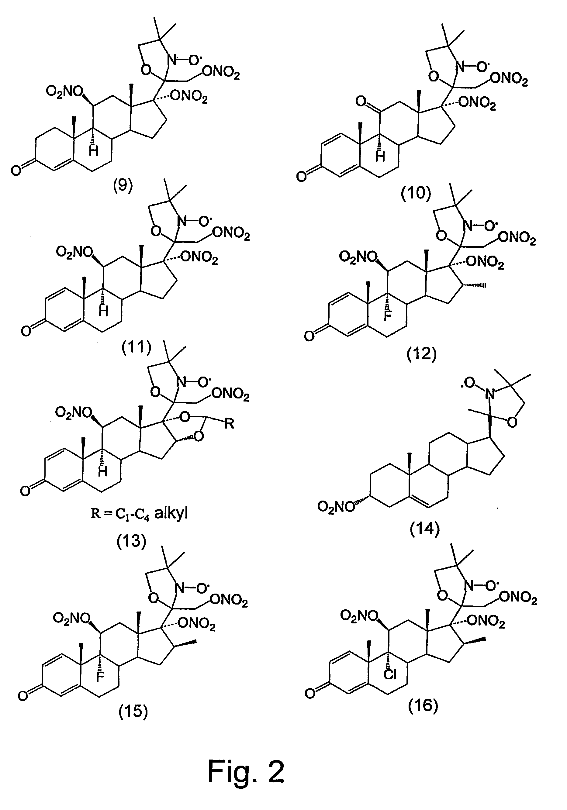Steroid compounds comprising superoxide dismutase mimic groups and nitric oxide donor groups, and their use in the preparation of medicaments