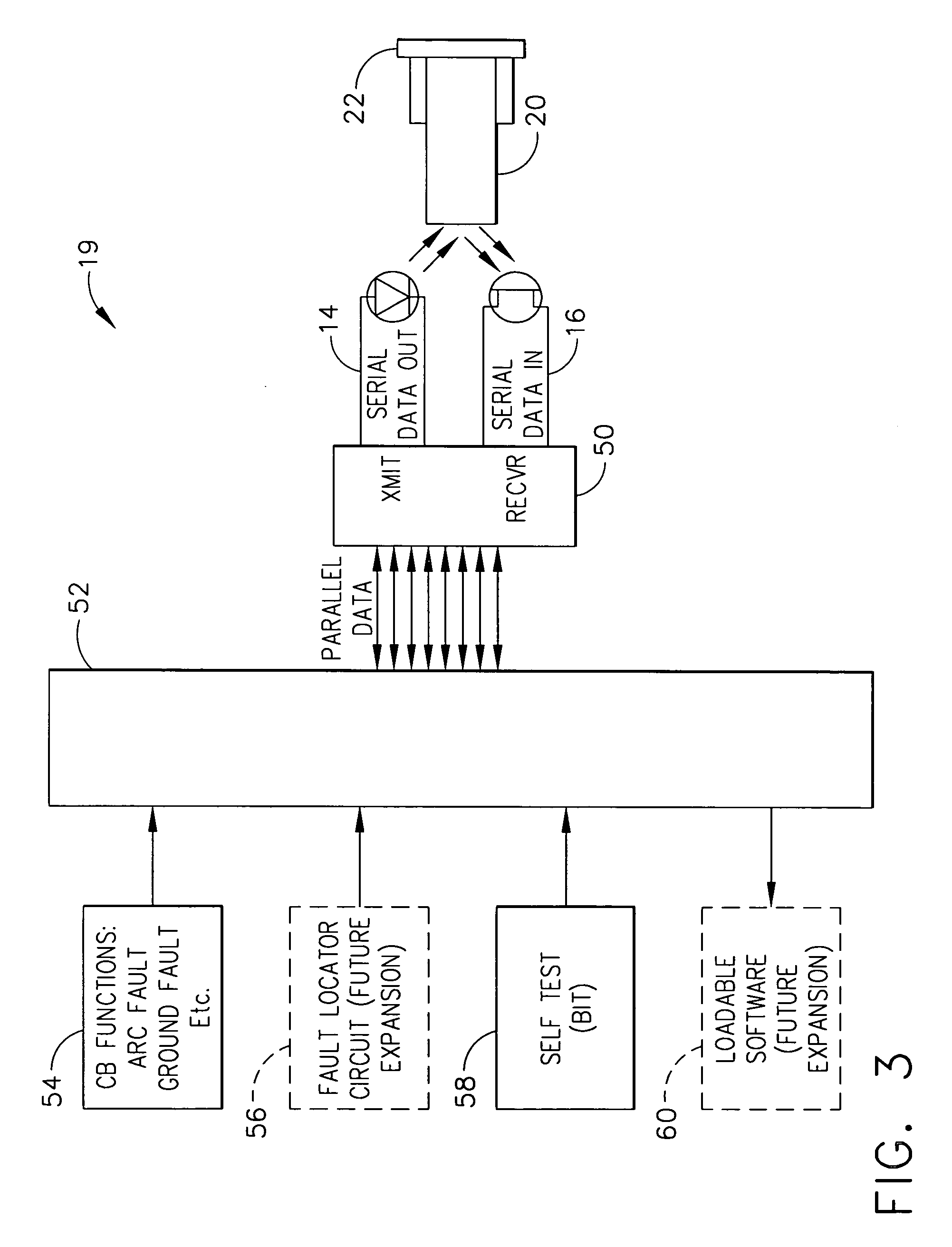Device and system for wireless communications with a circuit breaker
