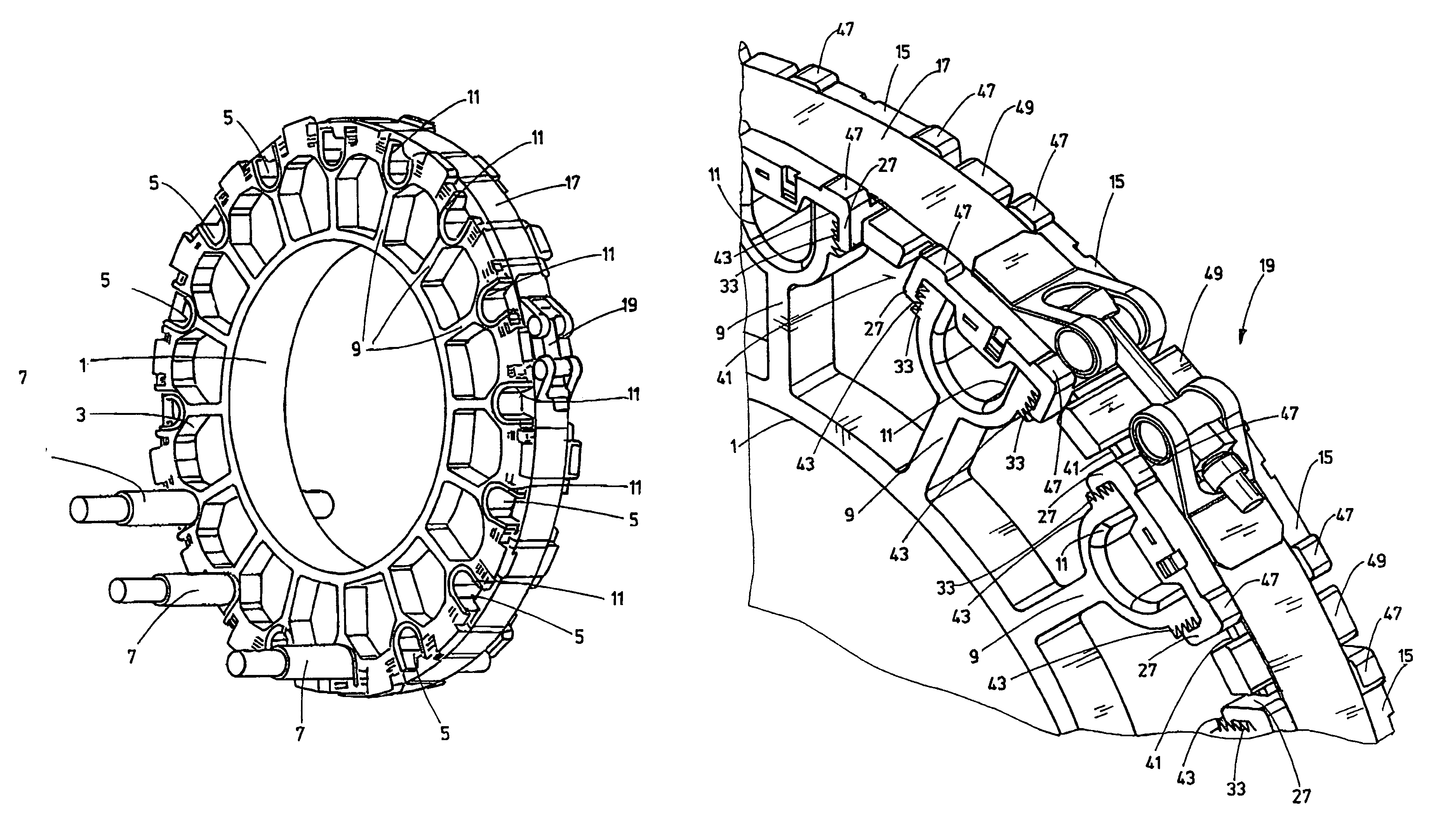 Attachment system for cables, in particular for wind turbines
