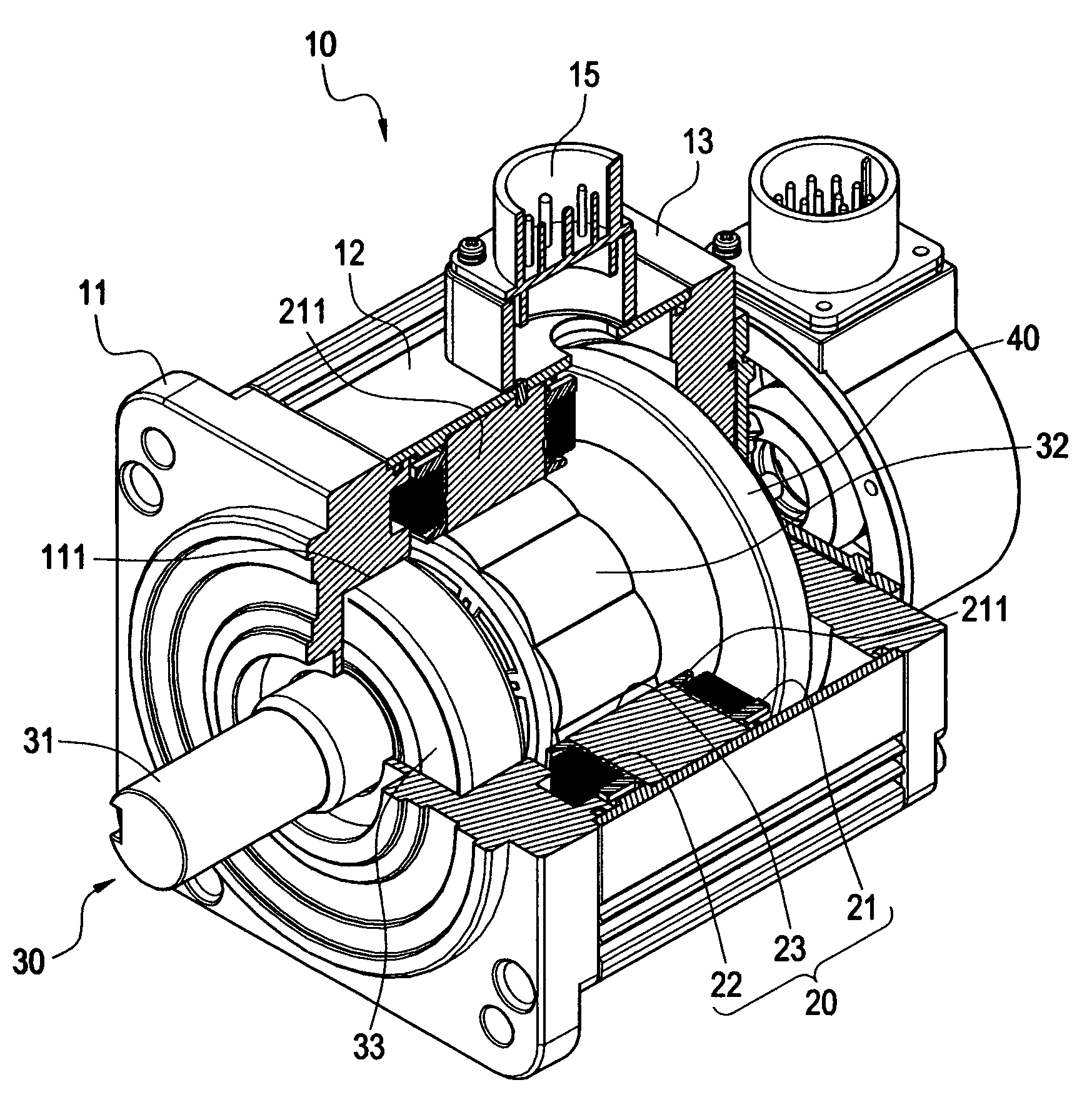 Servo motor with large rotor inertia