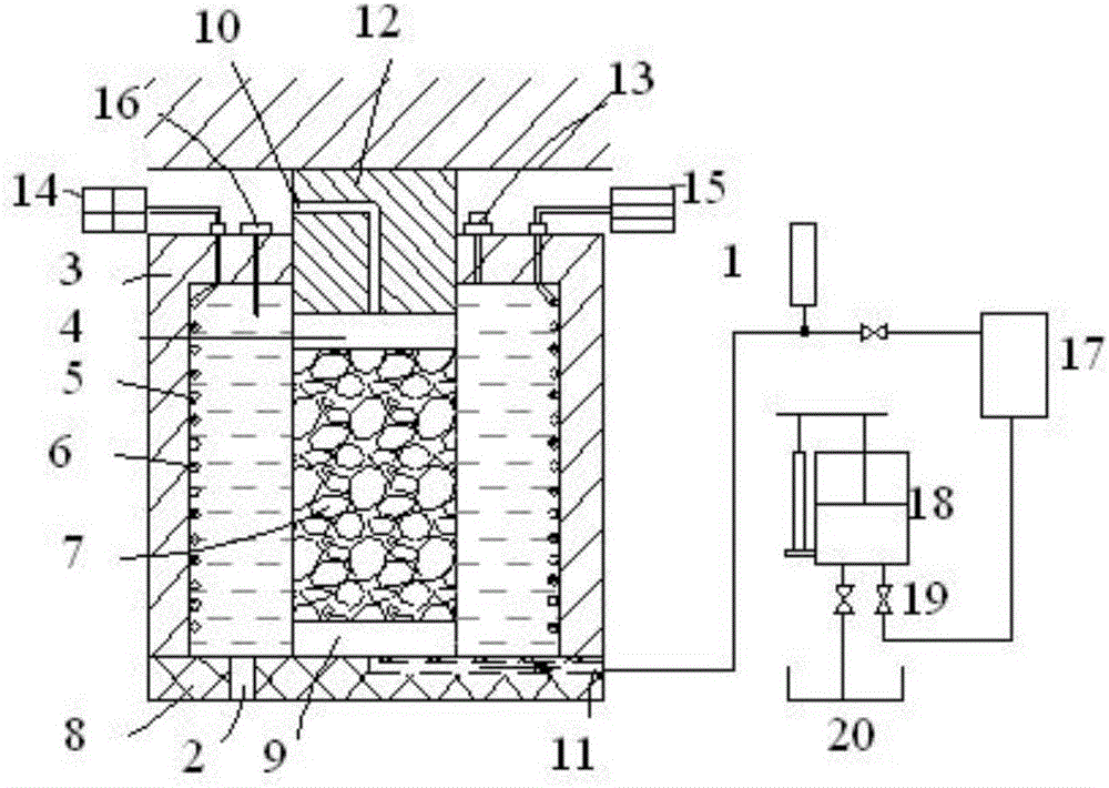 Multifunctional integrated cap pressing type pressure chamber in rock coupling penetration test and test method