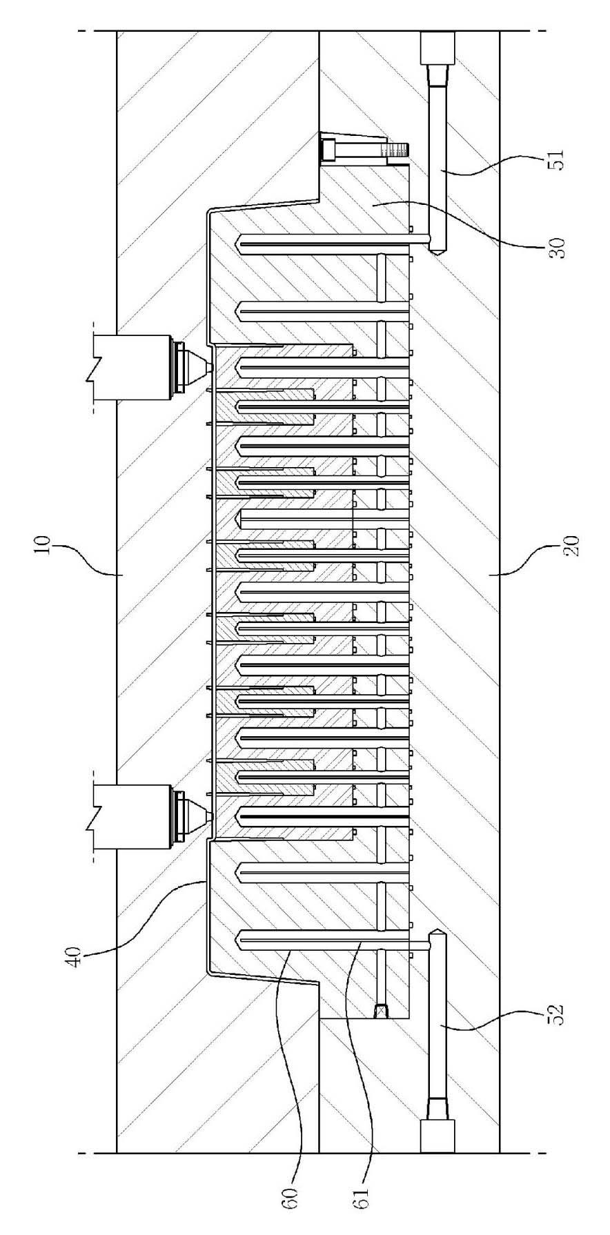 Baffle pipe and core-cooling device for an injection mold