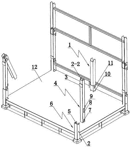 Upright post collecting and releasing type pallet structure