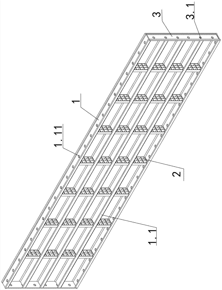 A unit formwork structure of an aluminum alloy formwork embedded cross-section profile