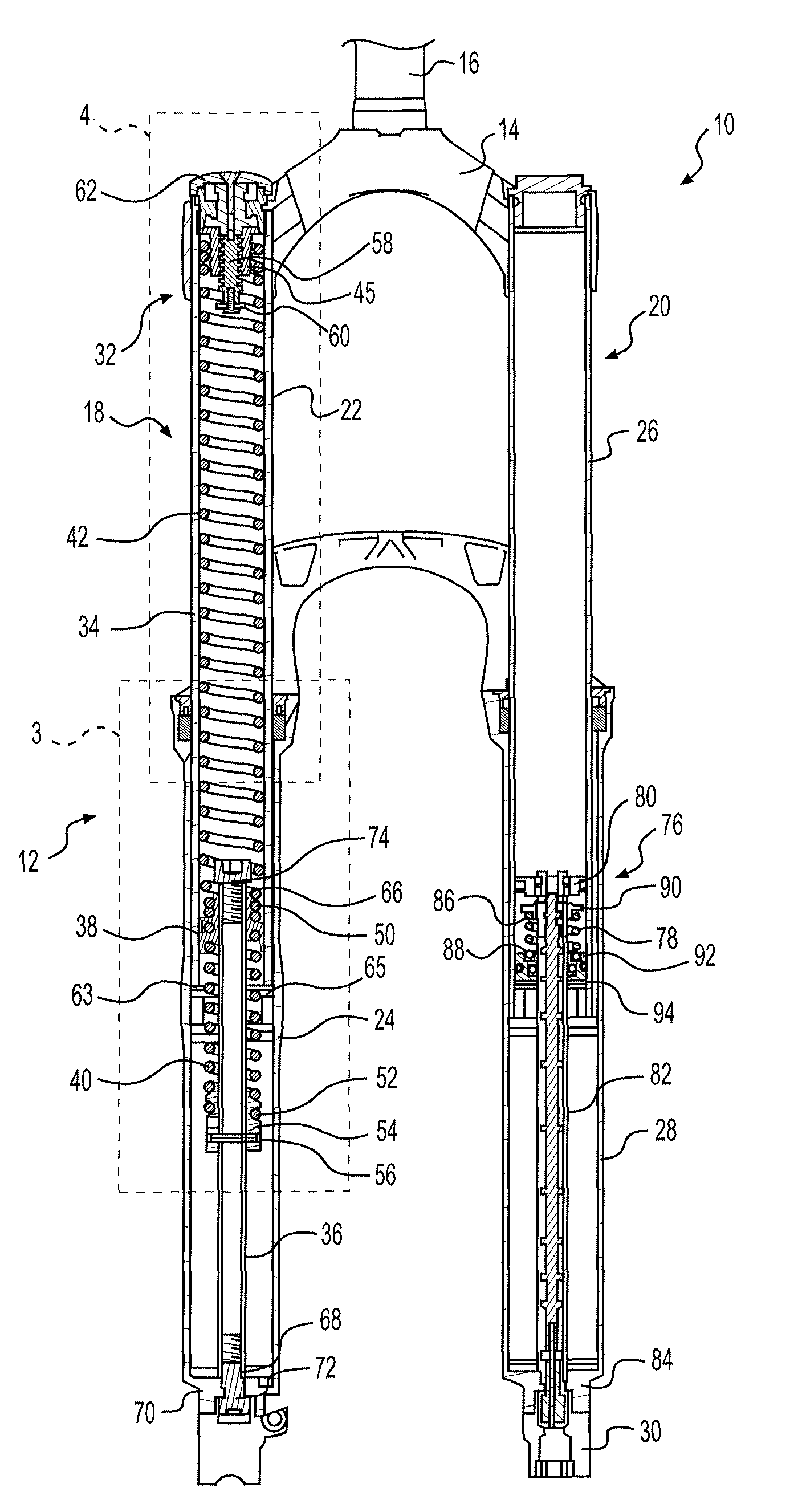Spring suspension for a handlebar-steered vehicle