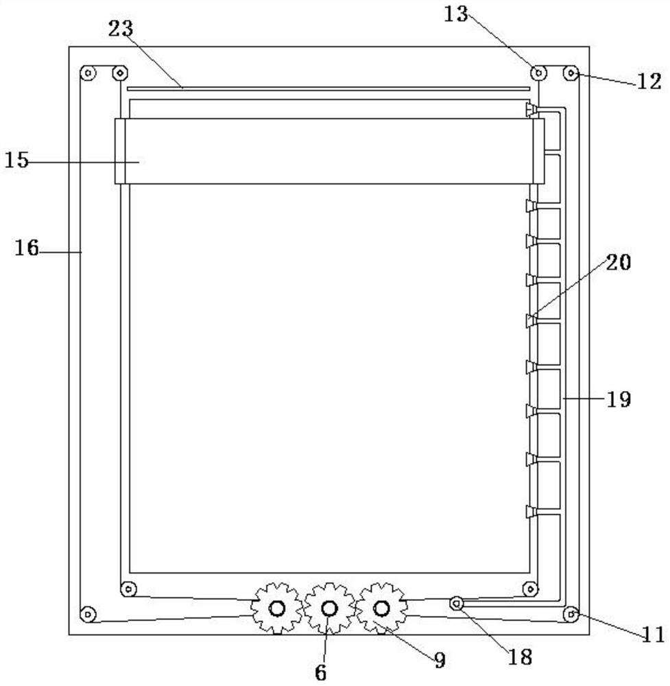 Metal window frame with cleaning device