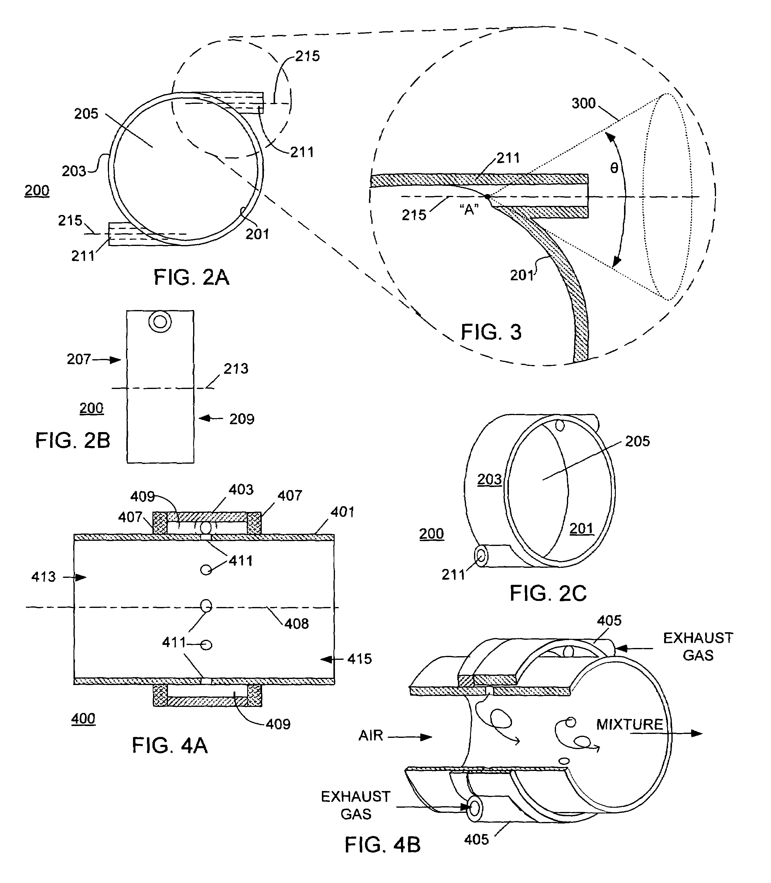 Tangential mixer and method