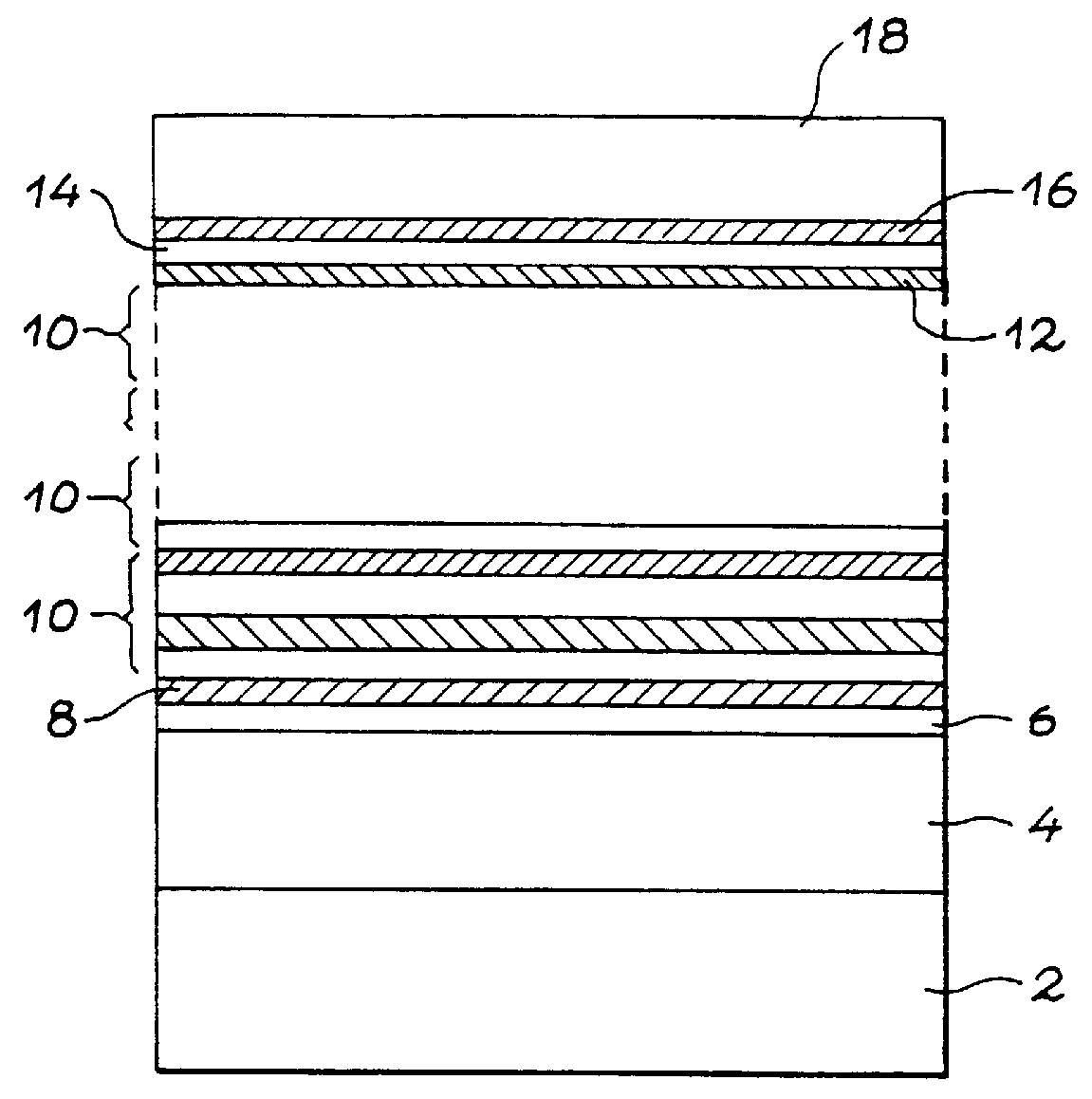 Multi-layer structure and sensor and manufacturing process