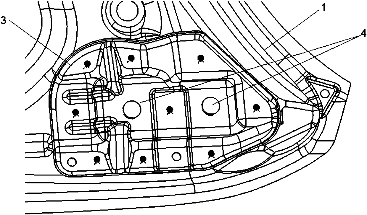 Hinge reinforcement plate for front hatch cover of automobile