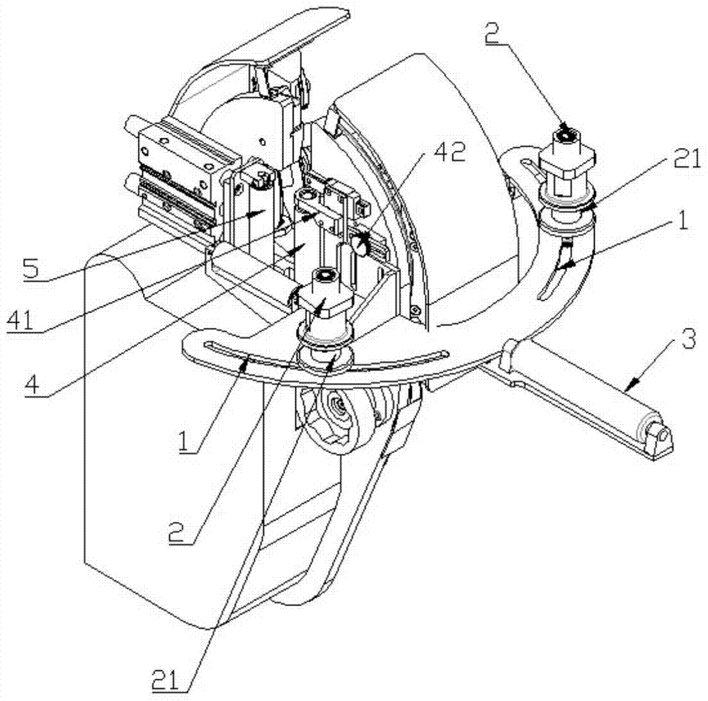 Auxiliary positioning mechanism for taping machine