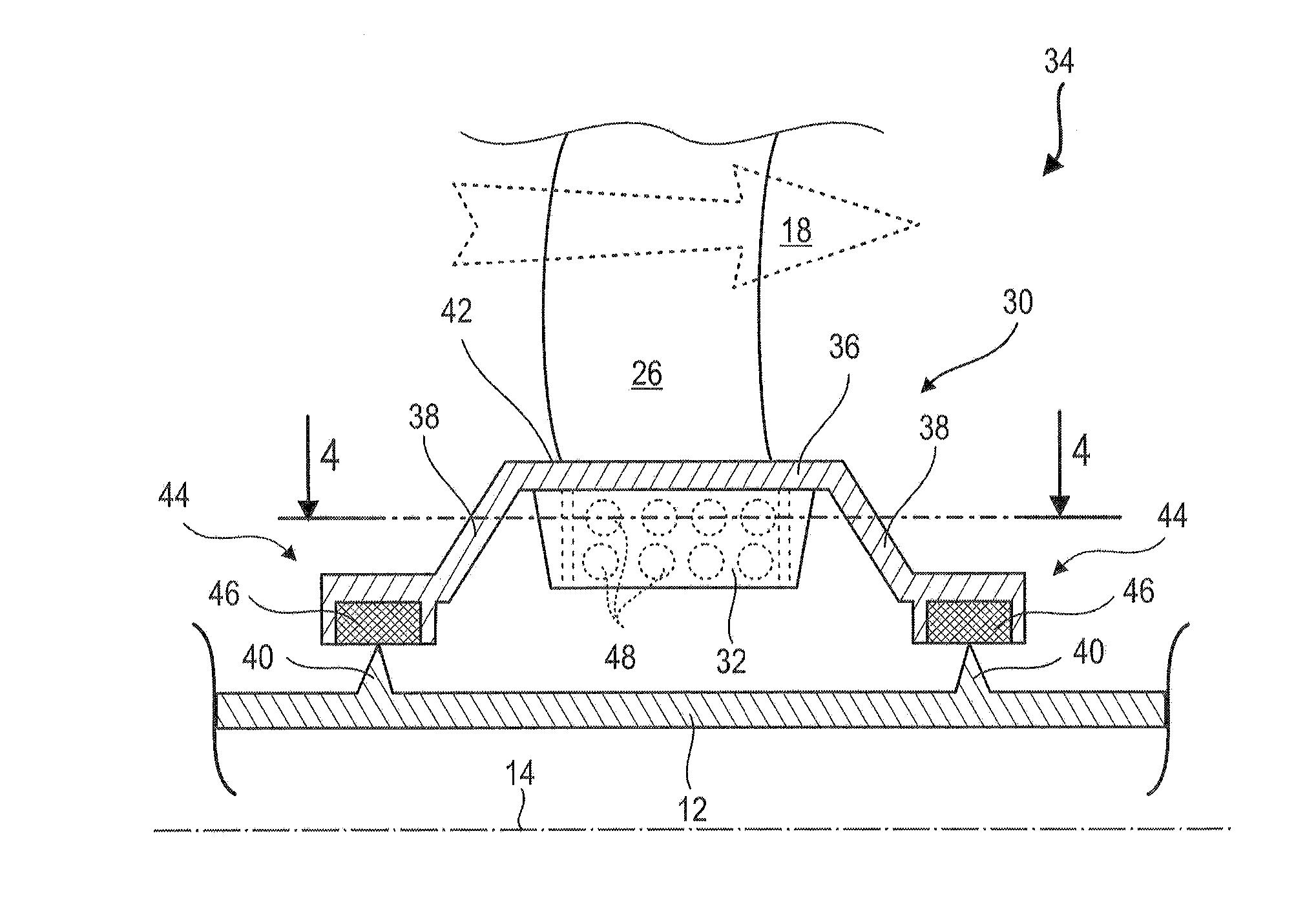Blade and Shroud with Socket for a Compressor of an Axial Turbomachine