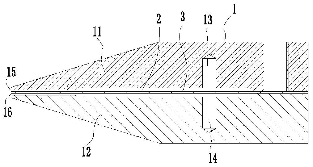 Triangular welding strip production system, tin coating device thereof, air knife system of tin coating device and air knife of air knife system