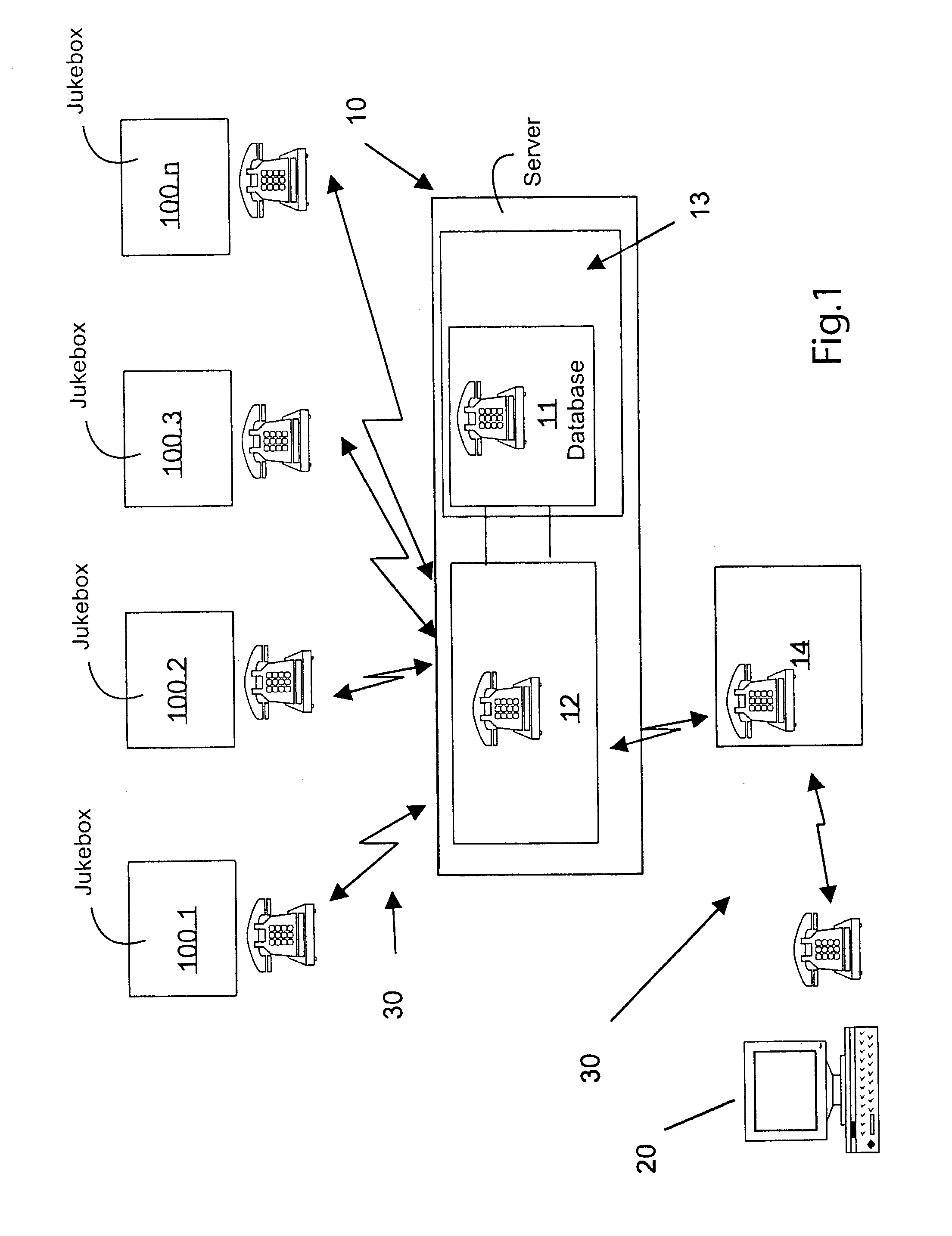 Device and process for remote management of a network of audiovisual information reproduction systems
