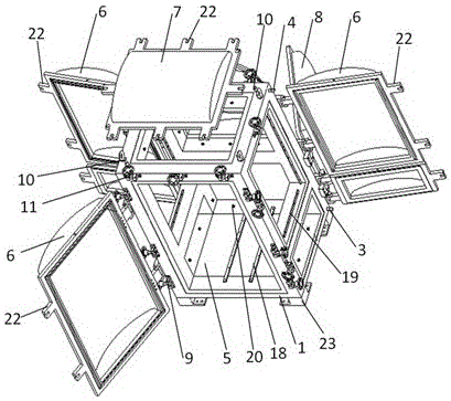 Framework-type multi-door full water cooling vacuum device