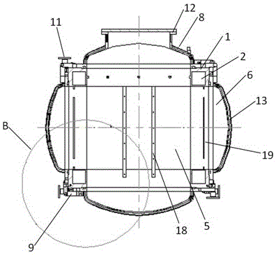 Framework-type multi-door full water cooling vacuum device