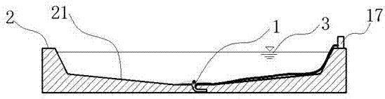 Highly-efficient sewage collecting and discharging device for prawn culture pond