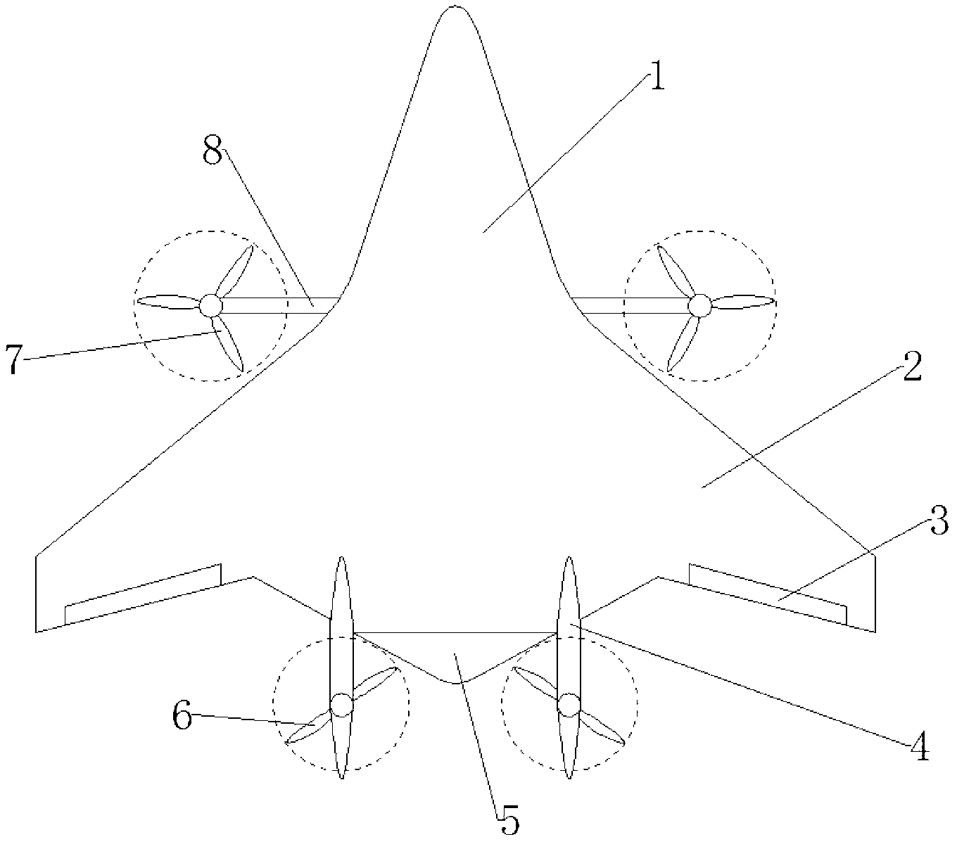 Vertical/short take-off and landing flying wing layout aircraft