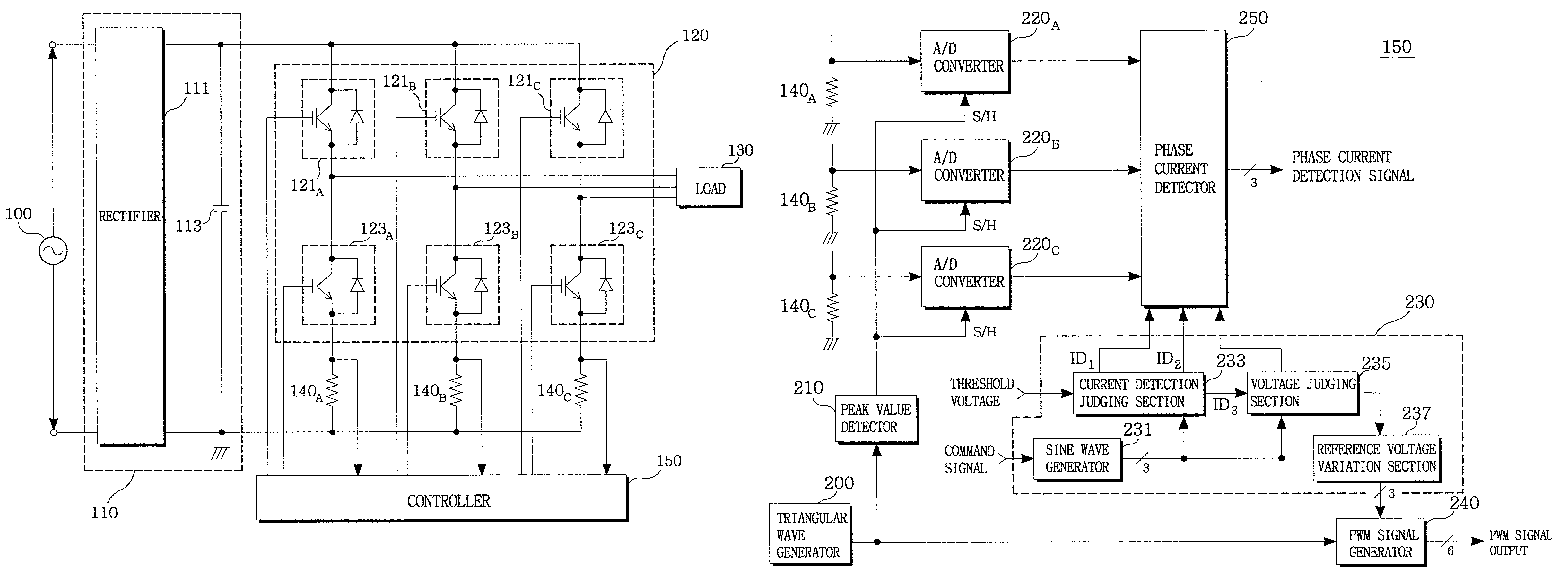 Apparatus and method for detecting phase currents of inverter