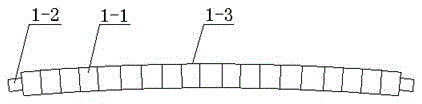 Mechanical adjustment of multi-section curved rollers