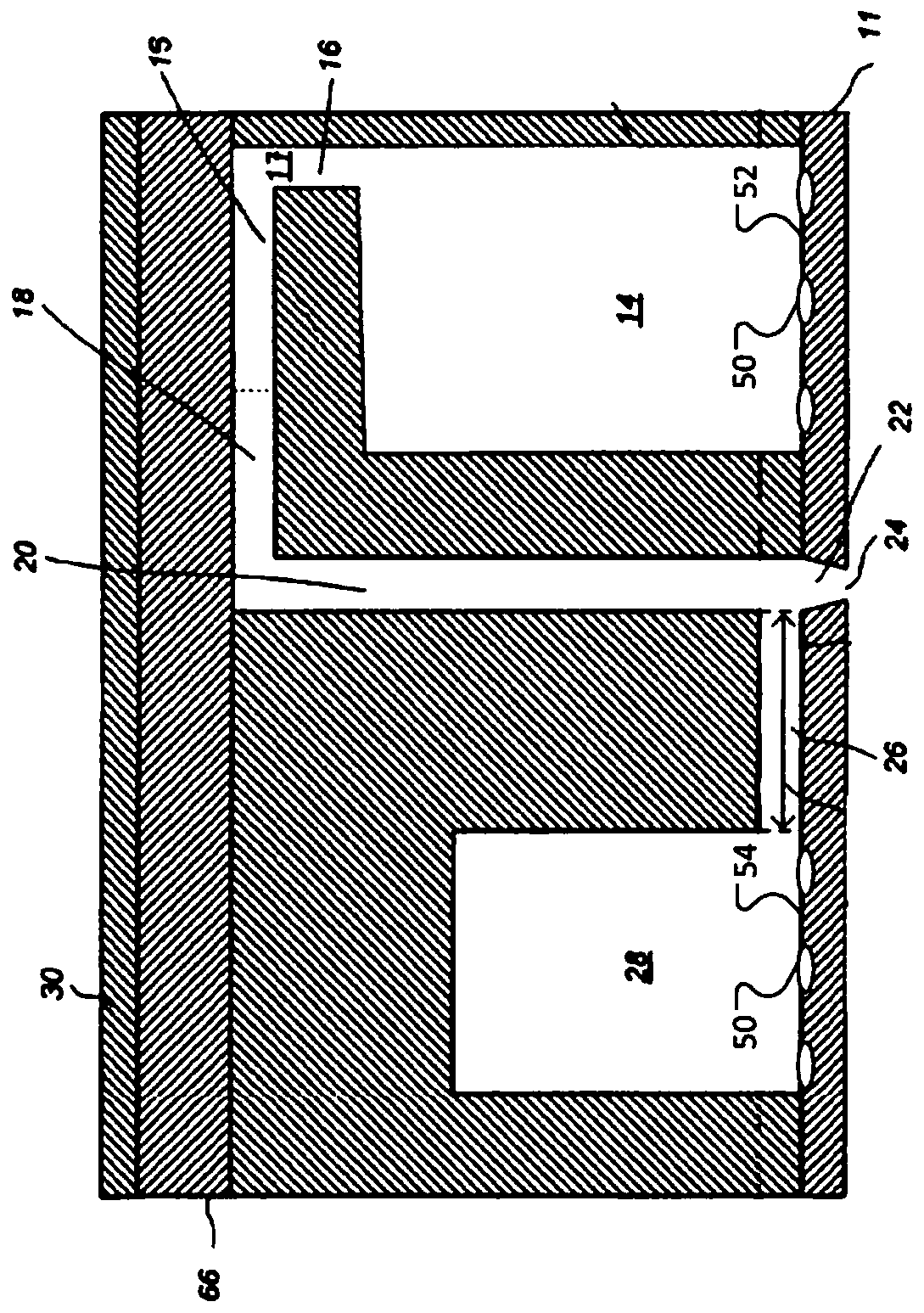 Fluid ejection device with reduced crosstalk