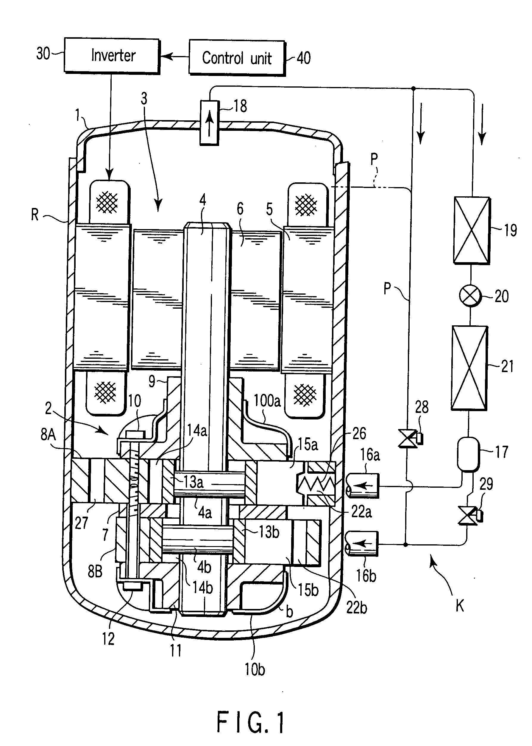 Rotary closed type compressor and refrigerating cycle apparatus