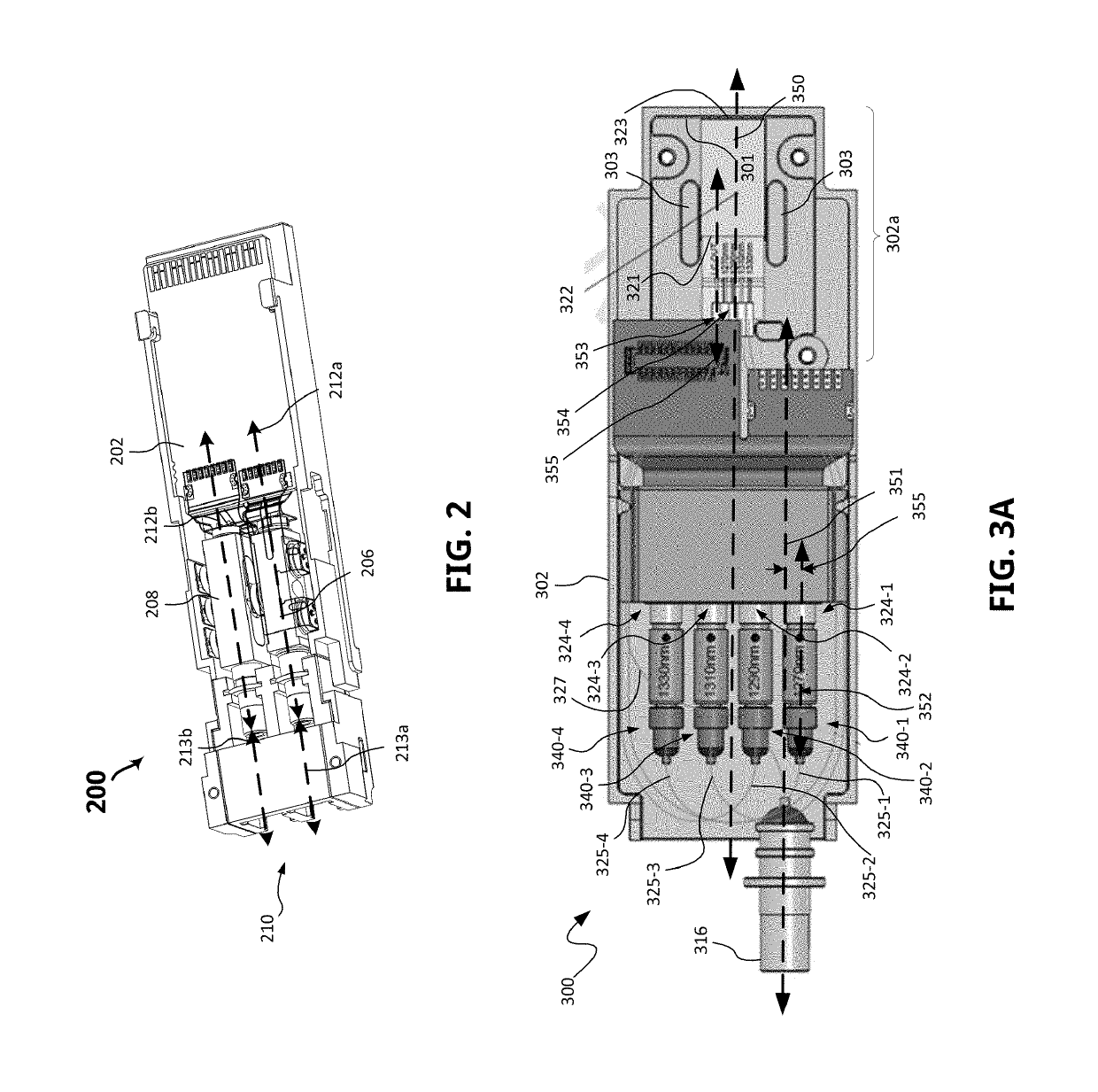 Techniques for indirect optical coupling between an optical input/output port of a subassembly housing and an arrayed waveguide grating (AWG) device disposed within the same
