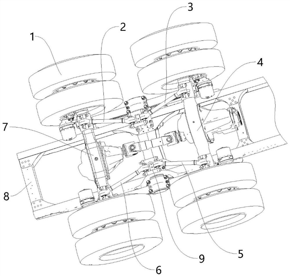 Multi-axle vehicle double-rear-axle parallelism detection and adjustment method