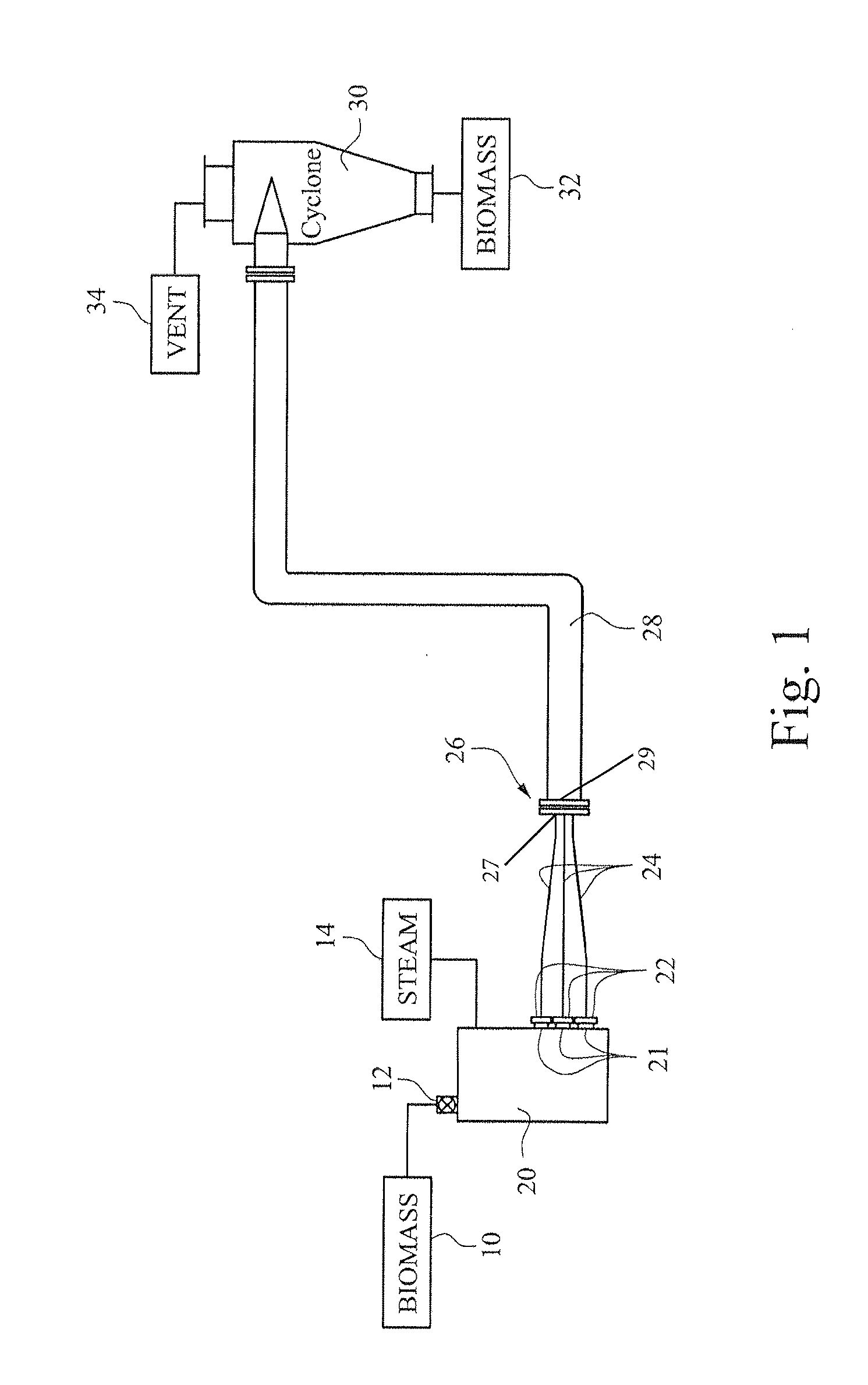 Piping system from reactor to separator and method to control process flow