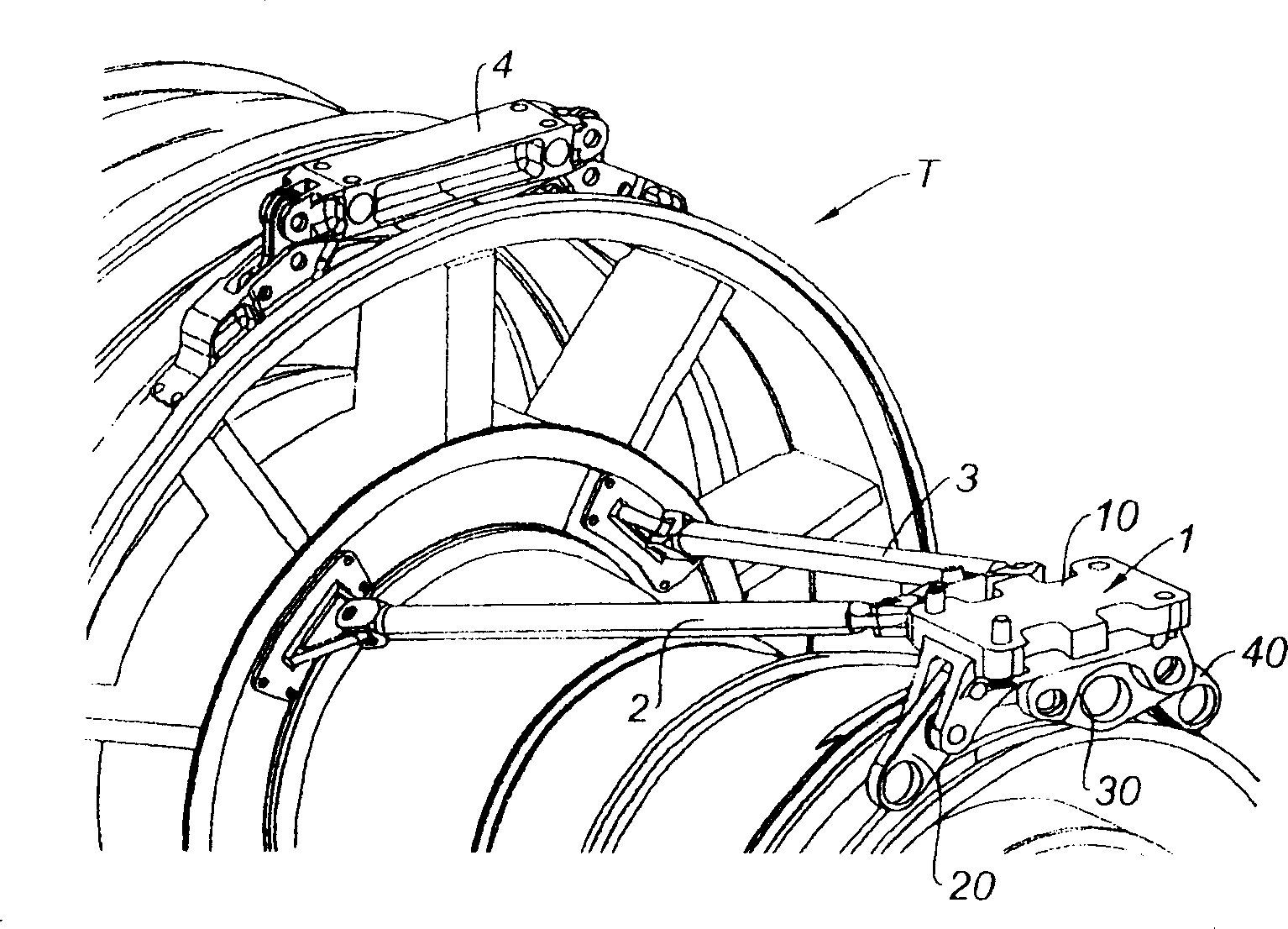 Rear suspension for turbojet engine