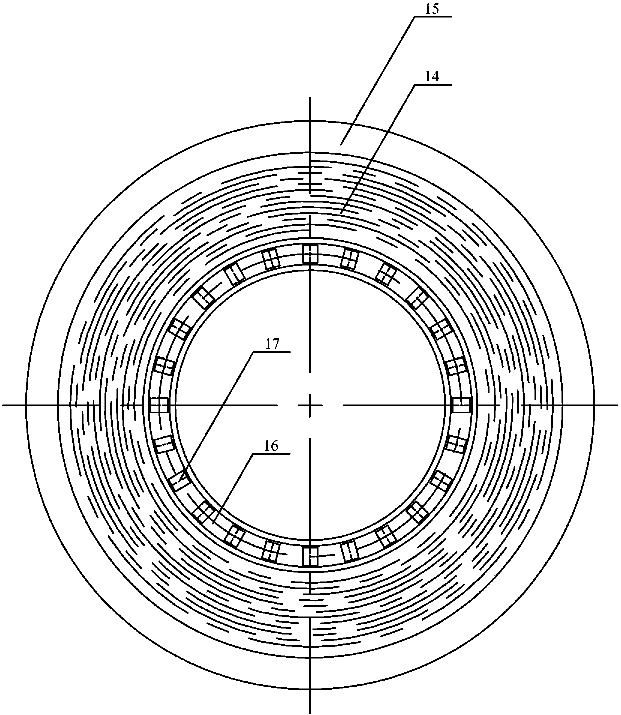 Shaft displacement fault self-healing adjusting device for centrifugal compressor