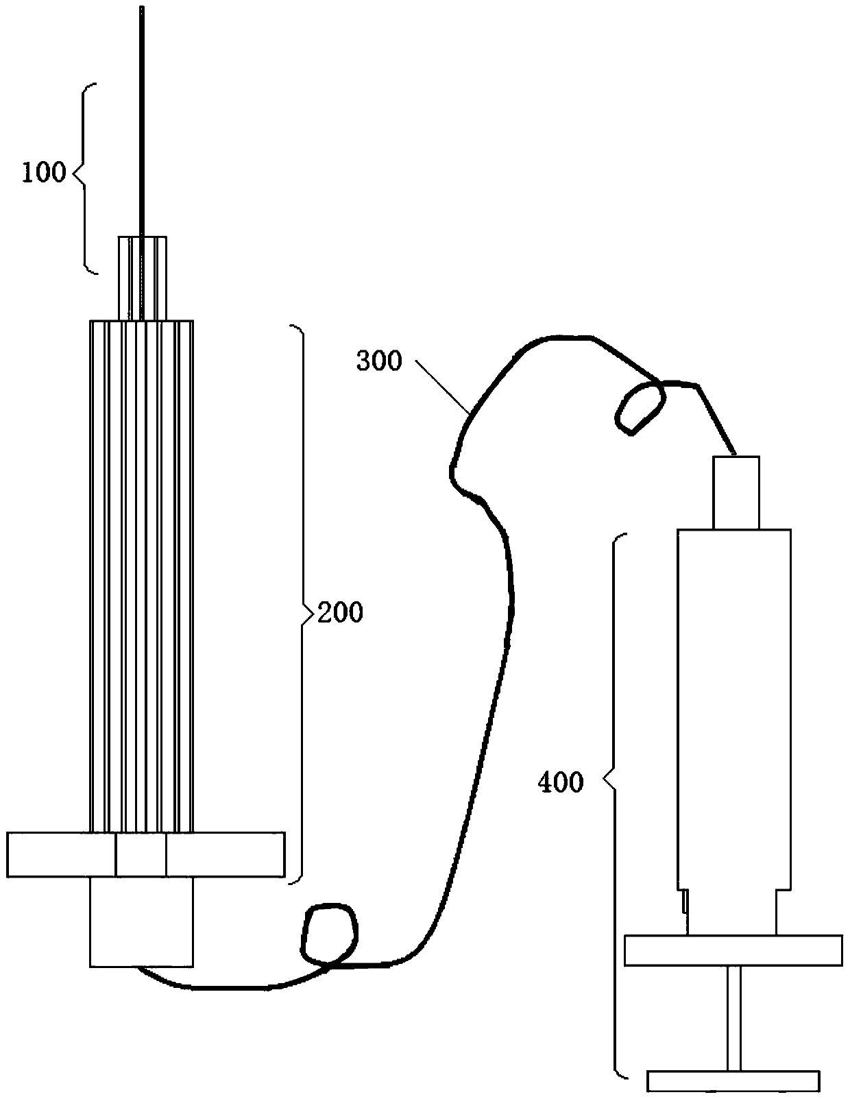 Minimally invasive couple touching quantitative laser tracing multi-purpose puncture injection system