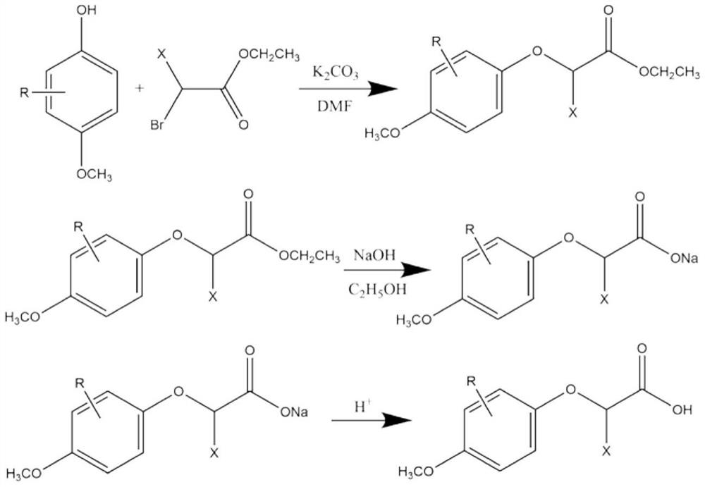 2-(4-methoxyphenoxy) propionic acid derivative with sweetness inhibiting effect and industrial production method of 2-(4-methoxyphenoxy) propionic acid derivative