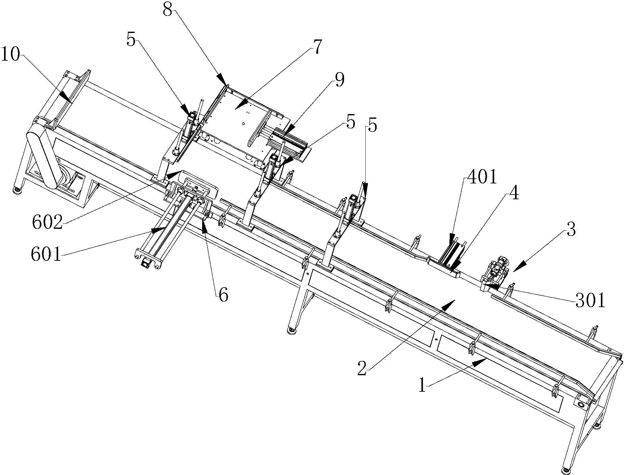 Automatic arrangement device for storage battery packaging lines