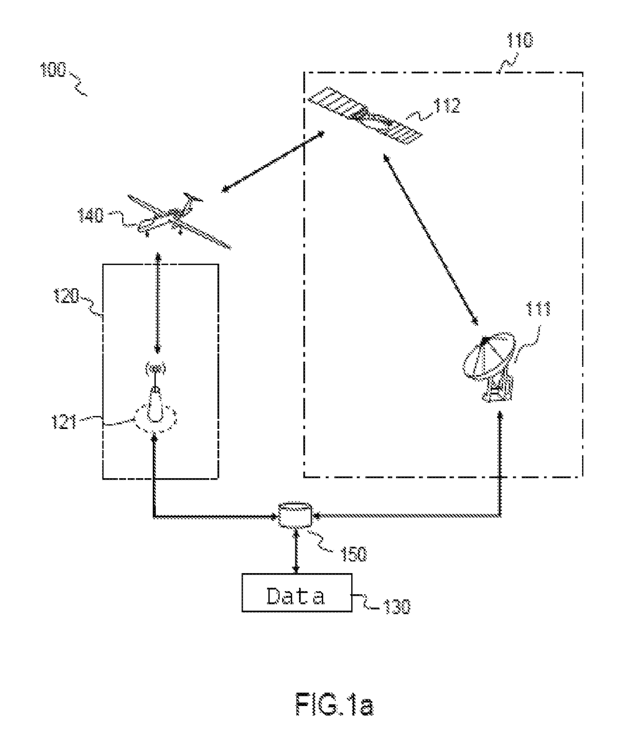 Method for synchronizing signals in a terrestrial and satellite link and associated architecture