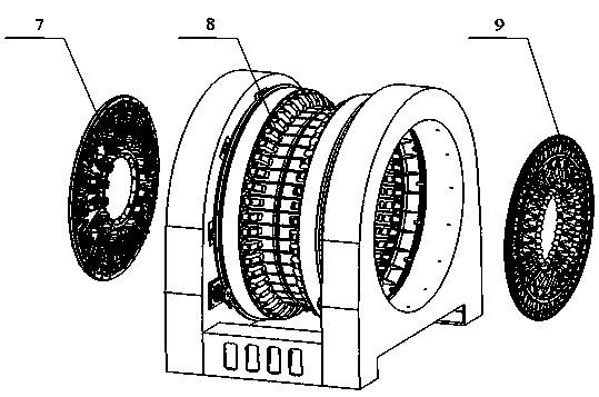 An integral circular seam friction stir welding device and welding method for a large storage tank