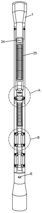 Jarring device for oil drilling