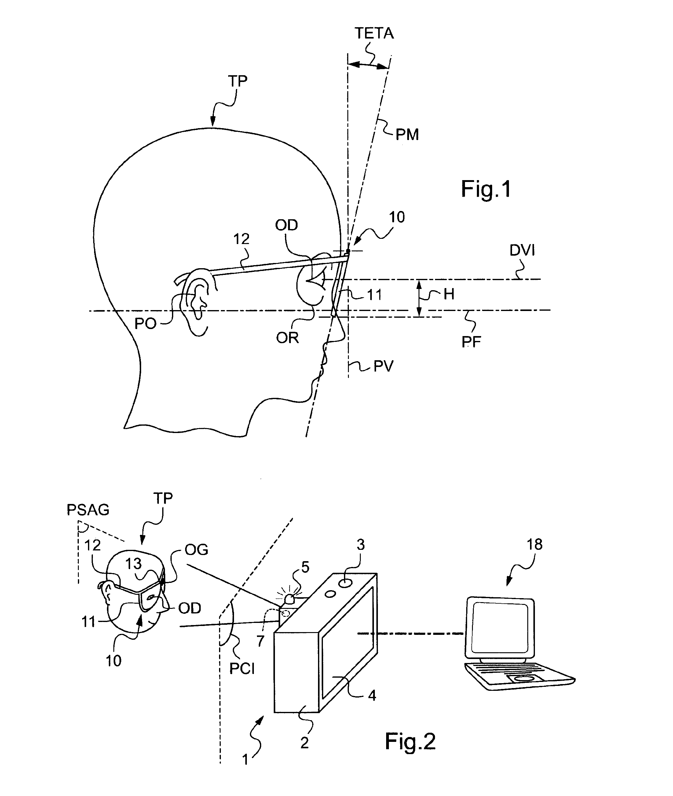 Method of measuring at least one geometrico-physionomic parameter for positioning a frame of vision-correcting eyeglasses on the face of a wearer