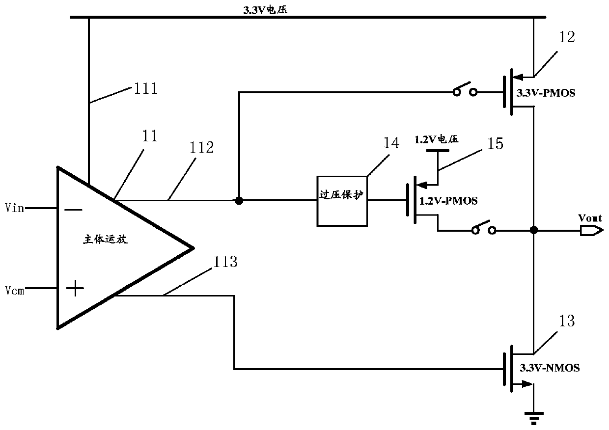 A kind of dual voltage domain driving operation circuit
